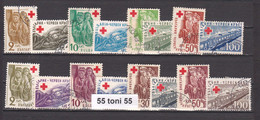 1946-1947 Red Cross I+II  Mi-516/23+ 582/589   8v -  Used/oblitere / Gest.(O) BULGARIA / Bulgarie - Used Stamps