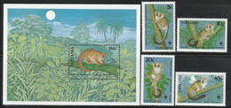 TANZANIE - N°444/7+Bloc N°75 ** (1989) Animaux - Tanzanie (1964-...)