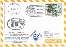 Regulärer Ballonpostflug Nr. 91d Der Pro Juventute [RBP91.] - Balloon Covers