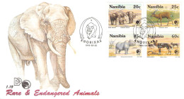 NAMIBIA - FDC 1993 RARE & ENDANGERED ANIMALS / 4301 - Namibie (1990- ...)