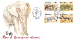 NAMIBIA - FDC 1993 RARE & ENDANGERED ANIMALS / 4301 - Namibië (1990- ...)