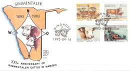 NAMIBIA - FDC 1993 SIMMENTALER CATTLE / 4305 - Namibia (1990- ...)