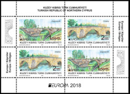 SALE!!! Chipre Turco Cyprus Turk Chypre Turkisch Zypern 2018 EUROPA BRIDGES S/S Souvenir Sheet MNH ** - 2018