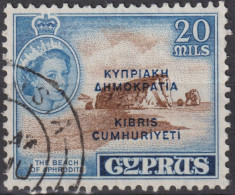 1960 Zypern (...-1960) ° Mi:CY 184, Sn:CY 188, Yt:CY 176, Cyprus Independence (overprint In Blue) - Cyprus (...-1960)