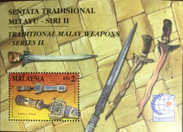 Malaysia 1995 Traditional Weapons Minisheet MNH - Malaysia (1964-...)