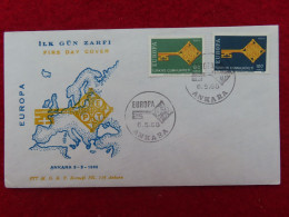 Türkei 2095 - 2096 Ersttagbrief 6. 5. 1968, Europa (Nr. 265) - Briefe U. Dokumente