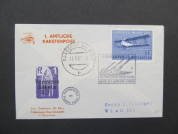 BRIEF Flugpost Ballonpost Raketenpost Raasdorf Aspern 1961 /// P1604 - Erst- U. Sonderflugbriefe