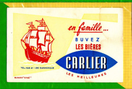 BUVARD De Biere   :Biere CARLIER Superbe Voilier Dunkerque - Liquore & Birra