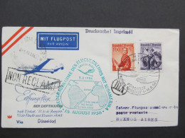 BRIEF Flugpost Ballonpost Wiener Neustadt 1956 - Buenos Aires  Lufthansa /// P1600 - Erst- U. Sonderflugbriefe