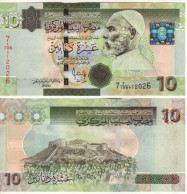 LIBYA  10  Dinars   P73    ND  2009   ( Omar El Mukhtar   Sabha Fortress )    UNC - Libia