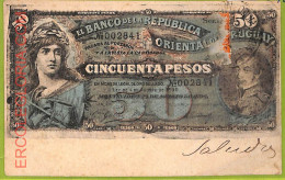 Af2778 - URUGUAY - VINTAGE POSTCARD  - PAPERMONEY - Uruguay