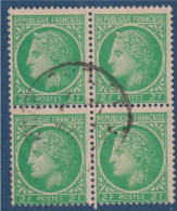 Bloc De 4 Timbres Type Cérès De Mazelin Oblitéré N°680 Le 2f Vert-jaune - 1945-47 Ceres (Mazelin)