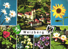 WEIZBERG, WEIZ, STYRIA, MULTIPLE VIEWS, ARCHITECTURE, CHURCH, FLOWERS, EMBLEM, AUSTRIA, POSTCARD - Weiz