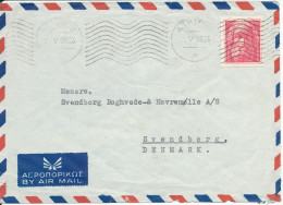 Greece Air Mail Cover Sent To Denmark 21-5-1956 Single Franked - Cartas & Documentos