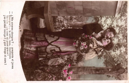Postcard, Couple, Marriage Wedding Celebration, Flowers, Elegant Clothes - Matrimonios