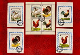 SHARJAH 1972 Bloc 4v  4 Bloc Used Imperforate Mi 1190 / 1193 Pájaro Bird Pássaro Vogel Ucello Oiseau - Hühnervögel & Fasanen