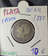 CRE2487 Moneda España Alfonso XII 1 Peseta 1883 - Autres & Non Classés