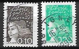 FRANCE     -    1997 .  Y&T N° 3086 / 3087 Oblitérés.   CACHET ROND - 1997-2004 Marianne Du 14 Juillet