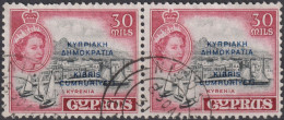 1960 Zypern (...-1960) ° Mi:CY 186, Sn:CY 190, Yt:CY 178, Cyprus Independence (overprint In Blue) - Chypre (...-1960)