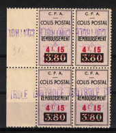 Algérie Colonies Françaises Colis Postaux Variété Bloc De 4 BdF N° 77a ** / MNH  Scan Recto / Verso - Pacchi Postali