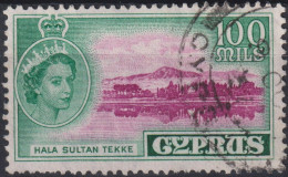 1955 Zypern (...-1960) ° Mi:CY 175, Sn:CY 179, Yt:CY 167, Queen Elizabeth II & Hala Sultan Tekke - Zypern (...-1960)