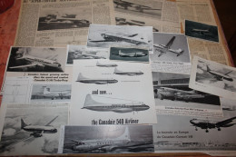 Lot De 51 G D'anciennes Coupures De Presse De L'aéronef Canadien Canadair 540 Et CL-66 - Fliegerei