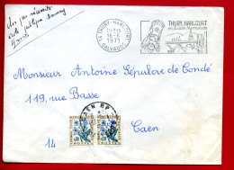 1971 - Lettre De Thury Harcourt Pour Caen - Taxée 0,60fr (2 Tp N° 99) Pour Non Affranchissement - 1960-.... Storia Postale