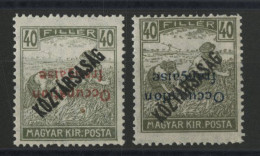 HONGRIE ARAD N° 34a + 34b Cote 130 € Neufs ** (MNH) 2 VARIETES Surcharges Renversées Bleue Et Rouge TB - Unused Stamps