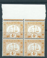 Stamp Hong Kong Sgd13  Postage Due 4c Block Of 4 Mnh - Portomarken