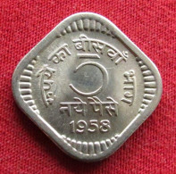 India 5 Naye Paise 1958 C KM# 16 *V2T  Inde Indien Indies - Inde