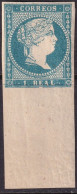 Spain 1856 Sc 46 España Ed 49 MNH** Margin Single Some Cracked Gum - Unused Stamps