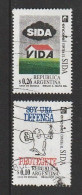 Argentina 1992 Fight Against AIDS 2 V. Used Mi 2161-2, Sn 1786-7, Yt 1811-2, Sg 2329-0, Göt 2631-2, Gz 2138-9 - Used Stamps