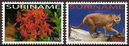 Suriname 2003 UPAEP Poema  MNH/**/Postfris Cat, Puma ZBL 1214/1215 - Suriname