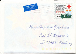 Finland Postal Stationery Red Cross Christmas Cover Sent To Germany 15-12-1995 - Interi Postali