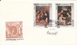 Kampuchea FDC Christmas Stamps With Cachet 10-12-1984 - Kampuchea