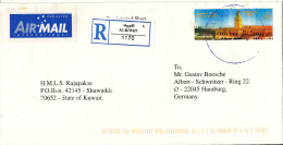 Kuwait Registered Cover Sent Air Mail To Germany 8-3-1999 Single Franked - Kuwait