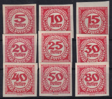 AUSTRIA 1919/21 - MNH - ANK 75-83 - Complete Set! - PORTO - Taxe