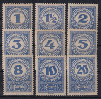 AUSTRIA 1919/21 - MNH - ANK 84y-92y - PORTO - Strafport