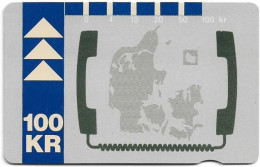 Denmark - Jydsk - Denmark Map (Blue) - TDJD006 - Exp.31.12.1992, 100kr, 2.900ex, Used - Denmark