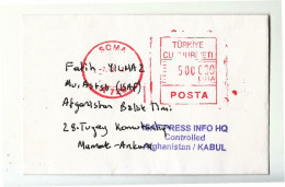 2002? TUKEY ARMY In AFGHANISTAN+COVER+RED Cancel PRESS INFO HQ CONTROLLED+KABUL AFGHANISTAN-g59 - Storia Postale