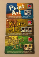 Singapore Telecom Singtel GPT Phonecard, Nippon Paint Art, Set Of 3 Used Cards - Singapour