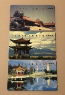 Singapore Telecom Singtel GPT Phonecard, China Scenary, Set Of 3 Used Cards - Singapour