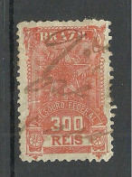 BRAZIL Brazilia Revenue Tax Fiscal Stamp Thesouro Federal 300 Reis O - Servizio