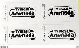 PB 94 Brazil Personalized Stamp TV Brasil Animada Communication Adhesive 2018 Block Of 4 - Personalisiert