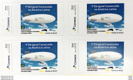 PB 88 Brazil Personalized Stamp First Airship Built In Latin America Adhesive 2018 Block Of 4 - Personalisiert