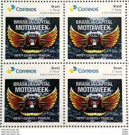 PB 84 Brazil Personalized Stamp Capital Moto Week Gummed 2018 Block Of 4 - Personalisiert