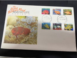 19-1-2024 (1 X 34) Australia FDC  - 2 Covers ( 22 X 14 Cm) Great Barrier Reef (fish) - FDC