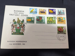 19-1-2024 (1 X 34) Rhodesia FDC Covers 1965 (19 X 13 Cm) - Rhodesien (1964-1980)