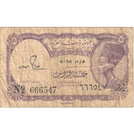 Billet, Égypte, 5 Piastres, Undated (1961), KM:180c, TB+ - Egipto