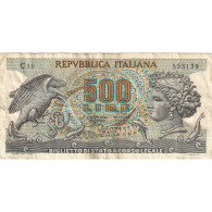 Billet, Italie, 500 Lire, 1967, 1976-12-20, KM:93a, SUP+ - 500 Liras